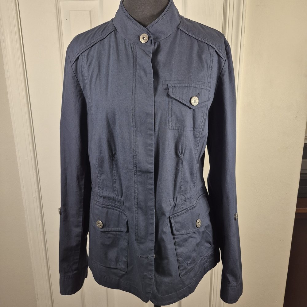 Orvis Classic Women's Navy Blue Utility Field Jacket Size 6 Military Style